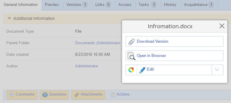 Fig. 2. Pop-up window that appears when there are enough permissions