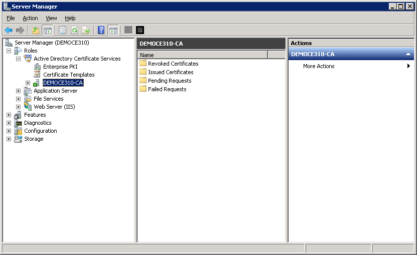 Windows Server 2008. Creating and configuring a certification authority